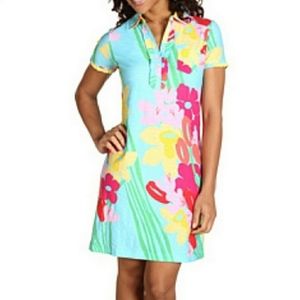 Lilly Pulitzer Carolyn Polo Shirt Floral Print Dress